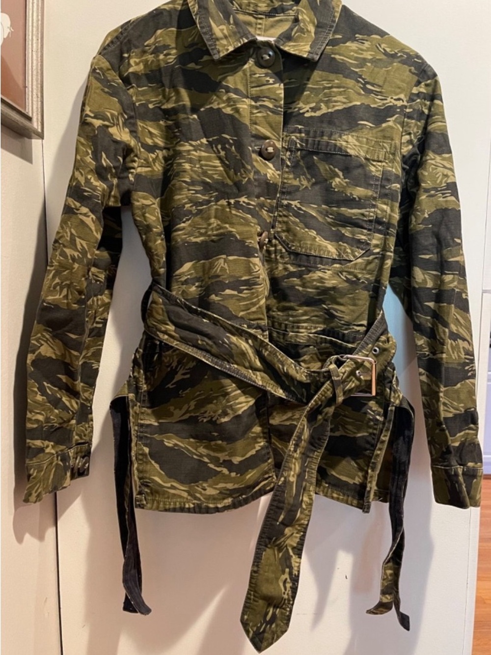 Proenza Schouler White Label camouflage print jacket W/ Belt women XS